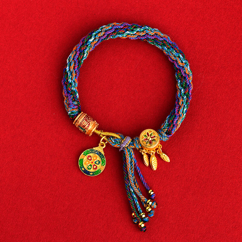 宝夏悦手工编织藏式满愿手绳民族风捕梦网唐卡六字真言手链 款式一