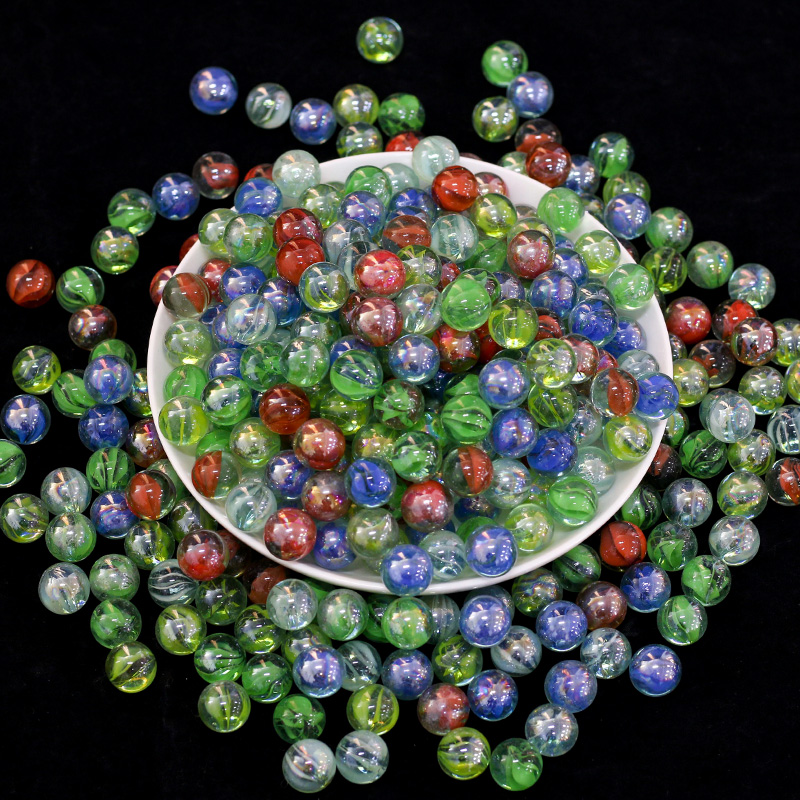 琛艺14mm玻璃球弹珠机专用玻璃珠珠儿童游戏机弹珠球七彩色弹珠 14mm