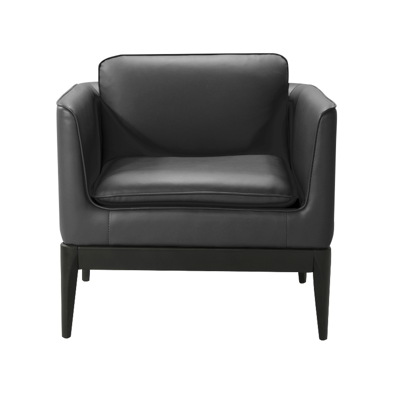 迪欧 DIOUS 简约现代 办公沙发 家用休闲沙发  商务沙发 黑色 西皮 单人位