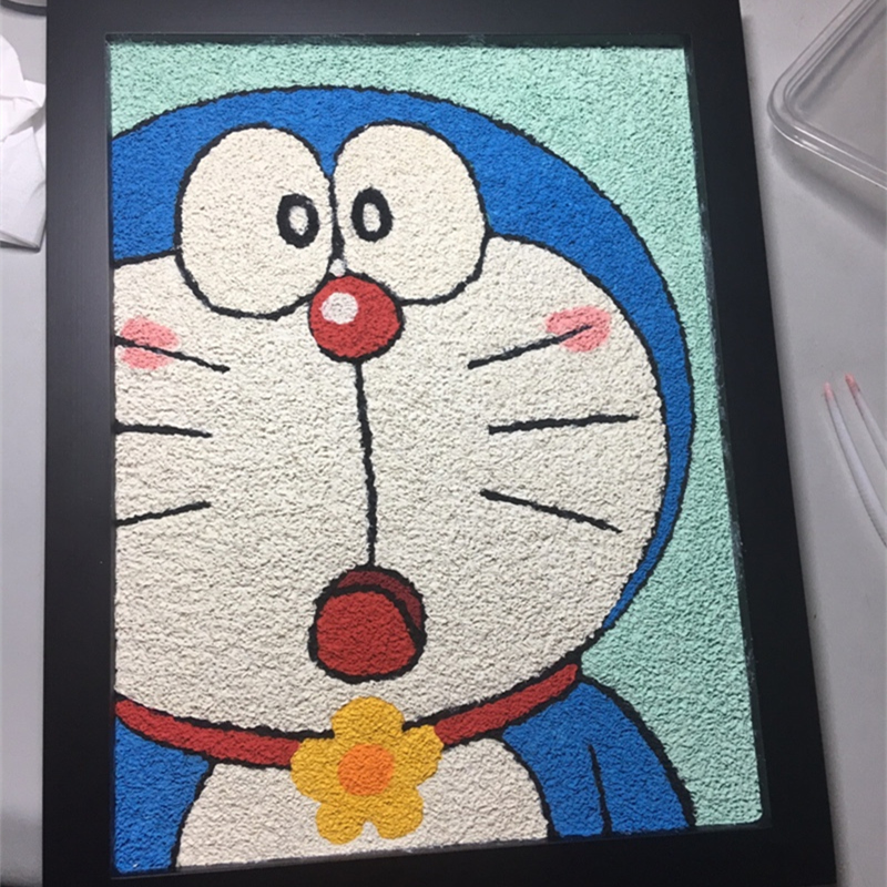 2022新款纸浆泥手工画 多款机器猫创意手绘diy纸浆画材料包装饰学生