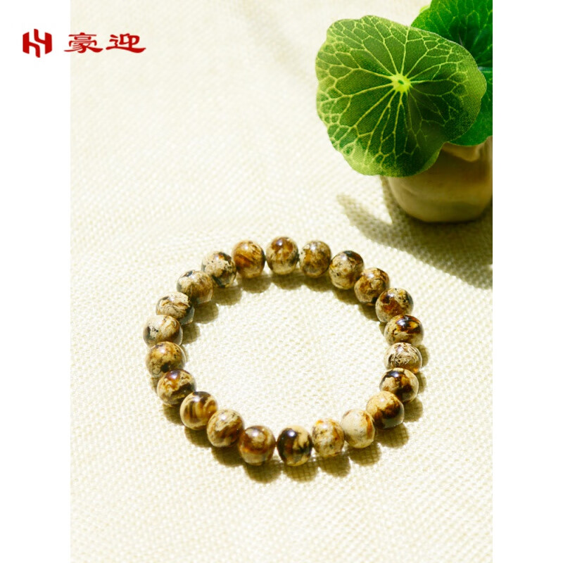 豪迎 抚顺琥珀西路天老料干白花妖花源头工厂一手高油润度单圈手串