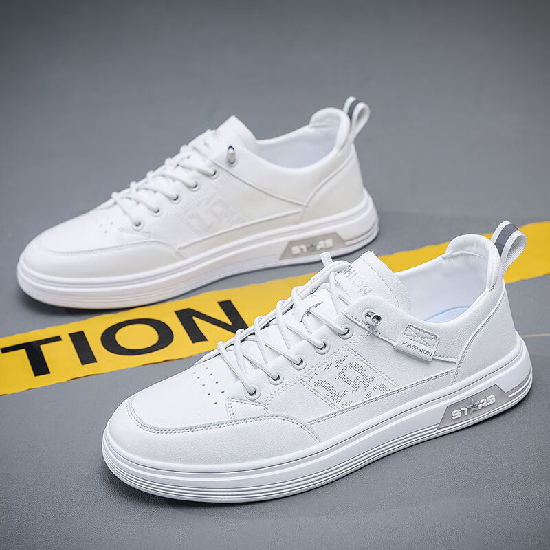 大东男鞋潮流板鞋秋季透气时尚小白鞋日常学生运动休闲软底鞋 2008