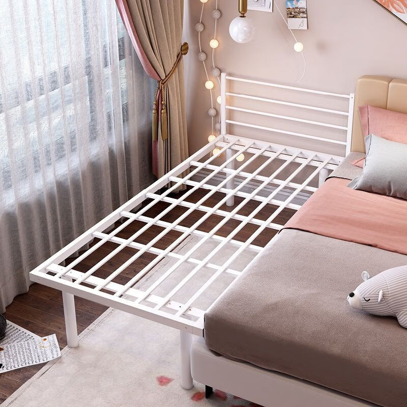 haoting)加宽床拼接床床带护栏铁艺延边床婴儿小床简易拼接大床单人床