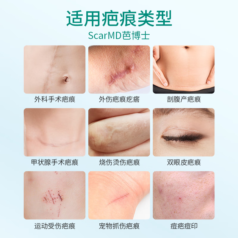 芭博士ScarMD美国进口祛疤膏医用硅凝胶剖腹产疤痕膏手术增生儿童除疤膏 6克*2支（送疤痕贴*2+帆布袋）