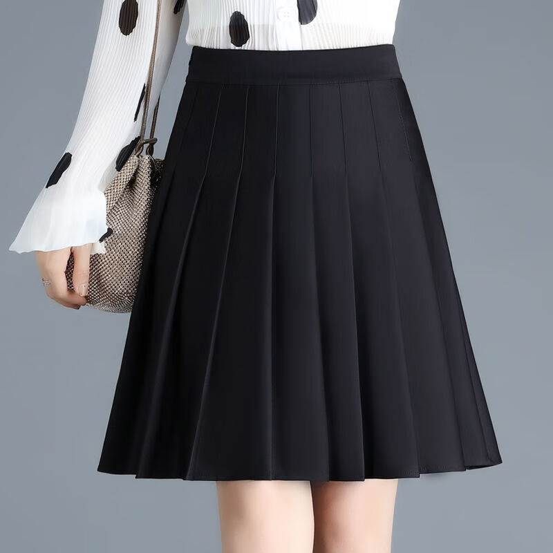 婷婉美百褶裙春夏2023新款a字型加长半身裙松紧腰半裙折叠裙显瘦短裙