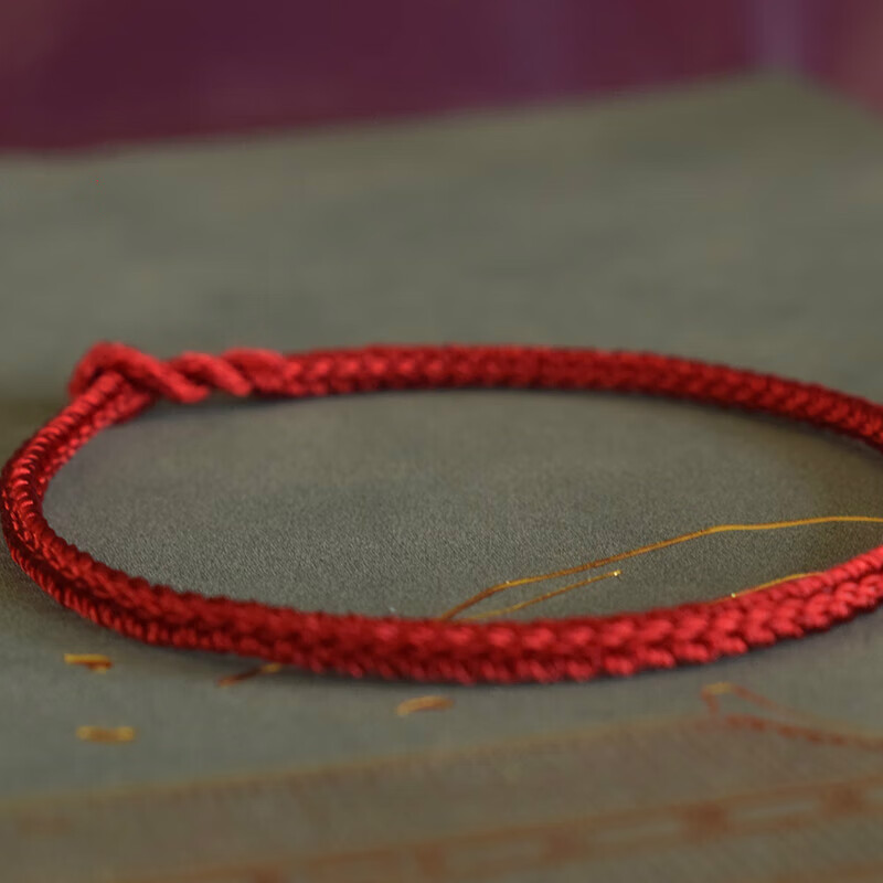 石宫匠本命年手绳深红色八股平安结脚绳手工定制现编幸运红绳手链男女