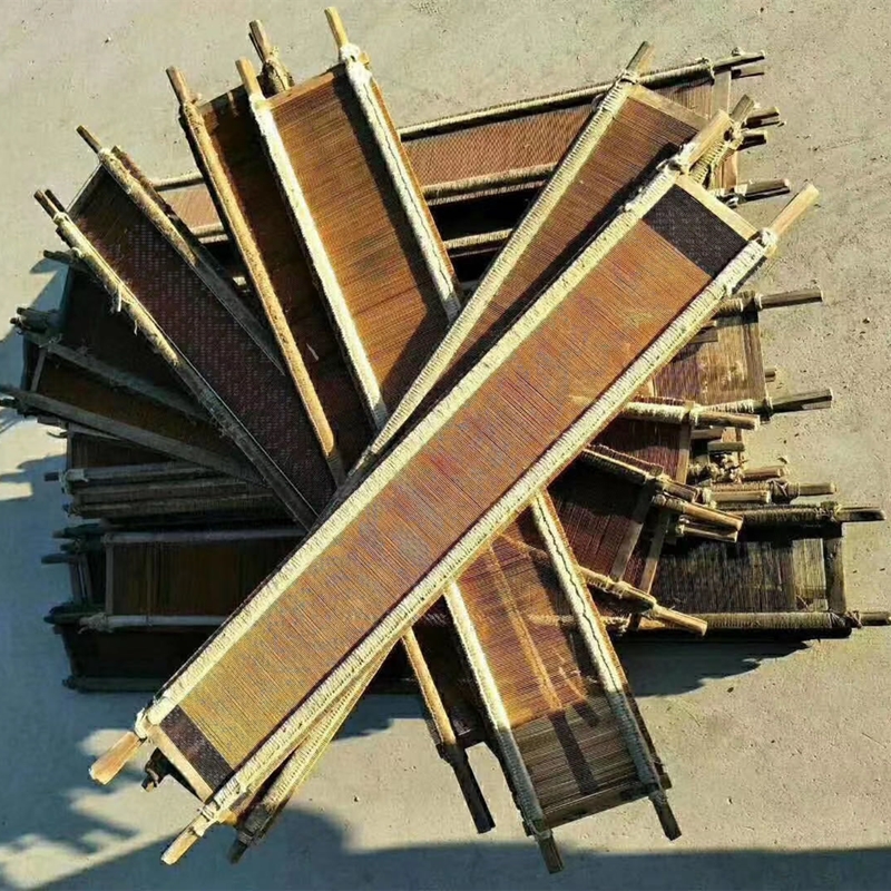 麦桑荷民俗老物件竹篦子老织布机配件 老机杼 复古茶道竹茶托竹茶垫