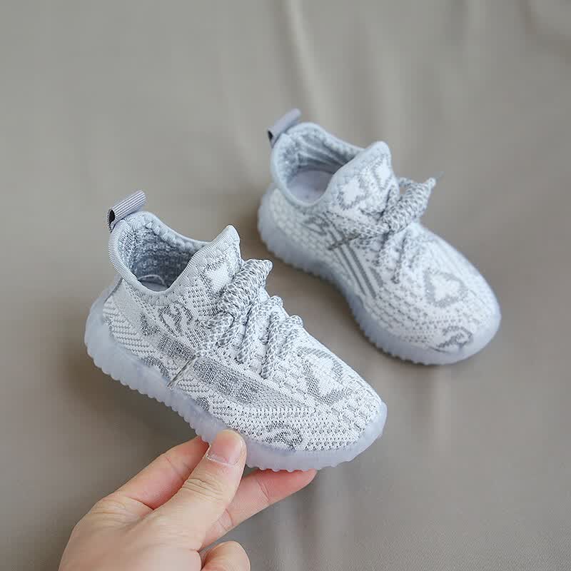 建功同样式儿童运动鞋女童透气网面宝宝椰子鞋飞织软底春秋男童鞋子