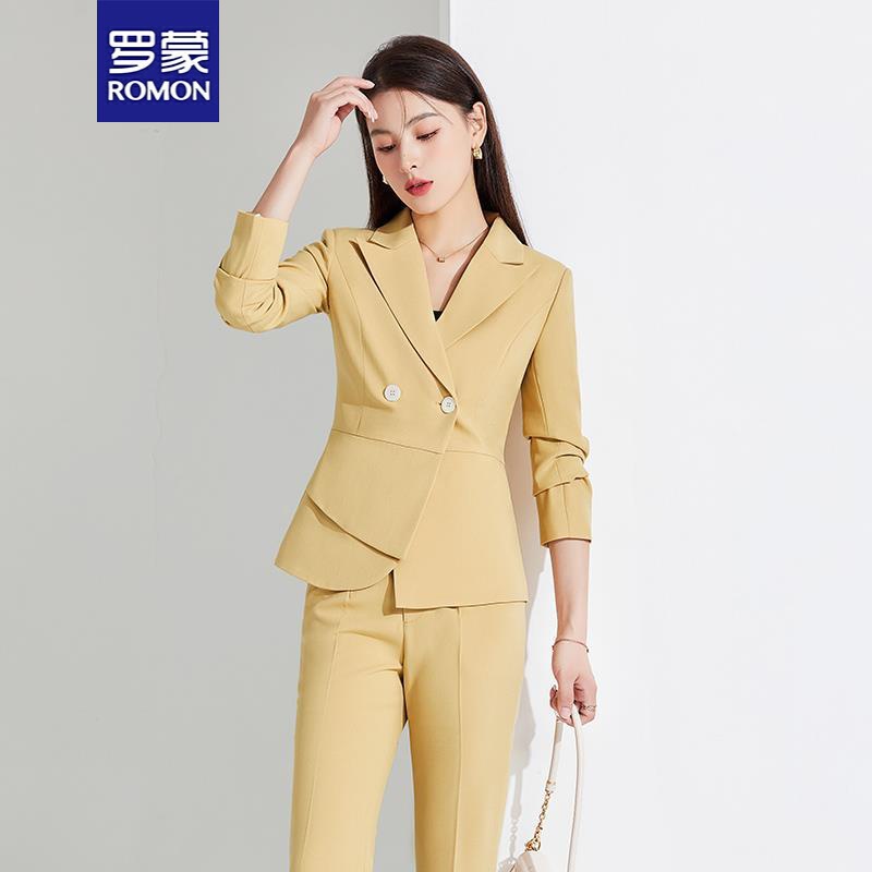 罗蒙西装职业套装女时尚气质女神范干练经理感面试正装工作服 图片色