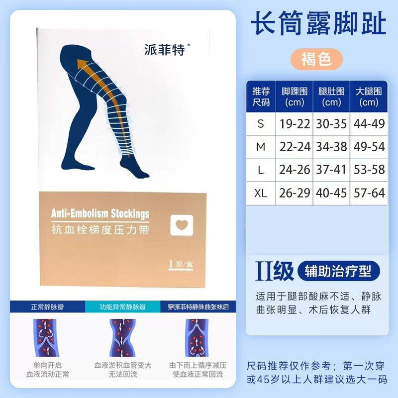 【顺丰包邮】派菲特抗血栓梯度压力带医用治疗型静脉曲张弹力袜 压力