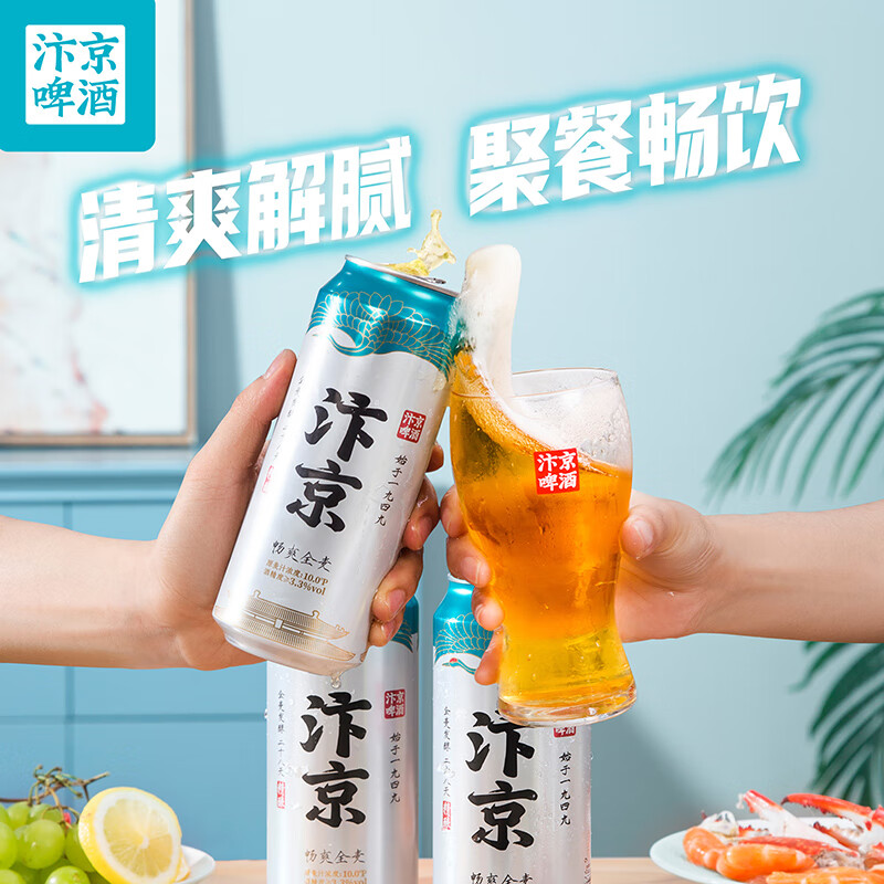 汴京全麦芽精酿啤酒 河南国产啤酒 送礼可选精酿原浆和精酿白啤 畅爽全麦 500mL 12罐 整箱装