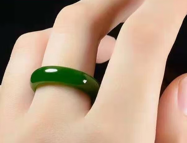 碧允和田玉碧玉戒指时来运转项链吊坠本命年男女款情侣玉指环 6号(90