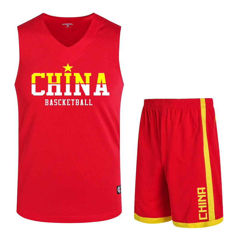 米黛龙2024夏季中国队短裤运动篮球服套装训练比赛服透气背心国家队球