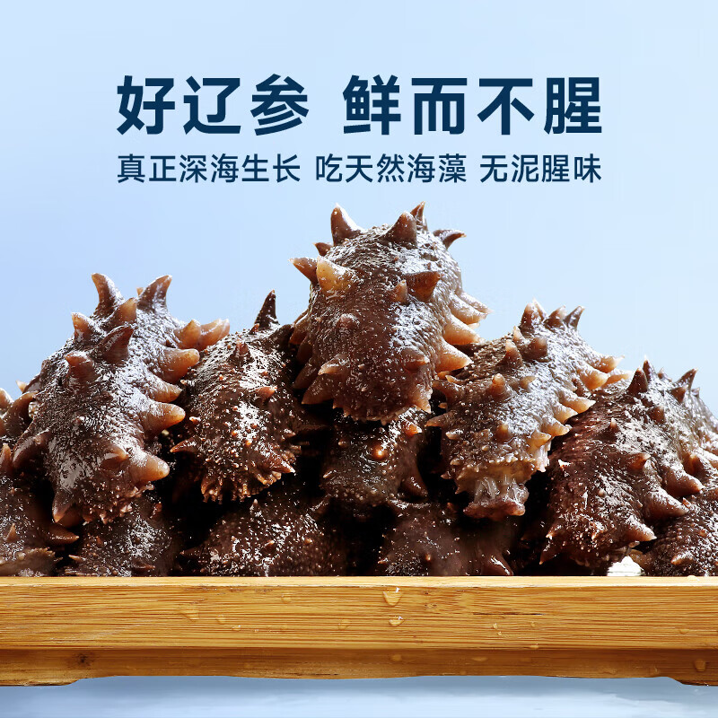久年 大连即食海参冷冻辽刺参生鲜海鲜水产 中秋节日礼品盒送礼亲戚 1000g 32-36头 80%固形物