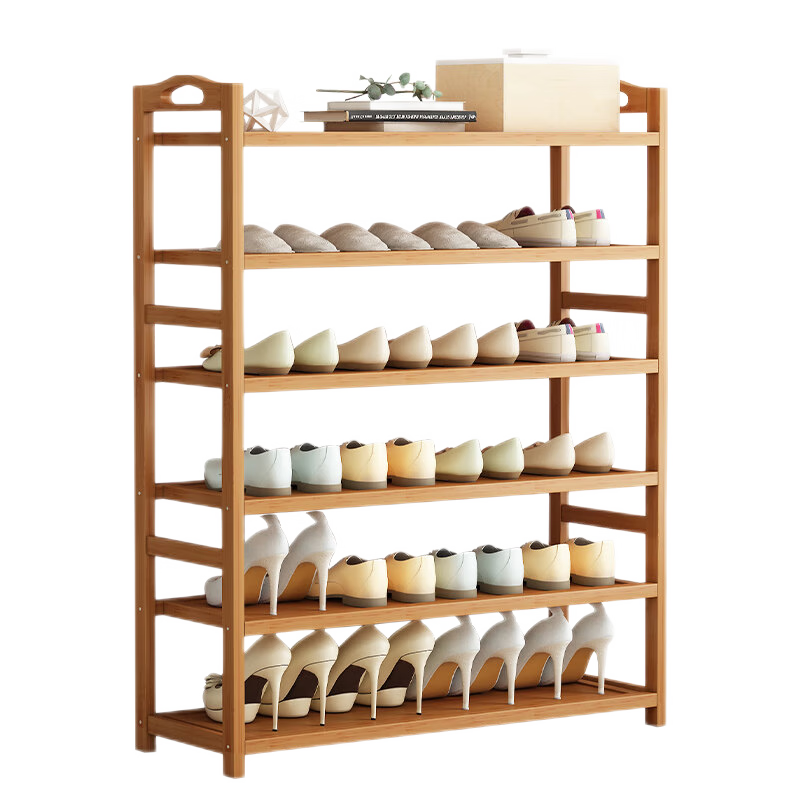 竹中生智鞋架子简易进门口放卧室家用宿舍竹收纳经济型小鞋柜置物架子 3层50长(平板)