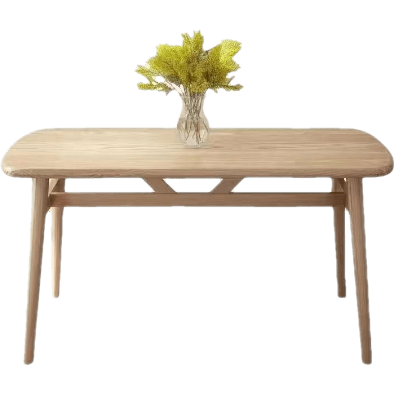 苏购 餐桌小户型家用现代简约餐桌椅休闲快餐厅桌椅组合饭桌长方形桌子 原木色 120*60*75(仅单桌)