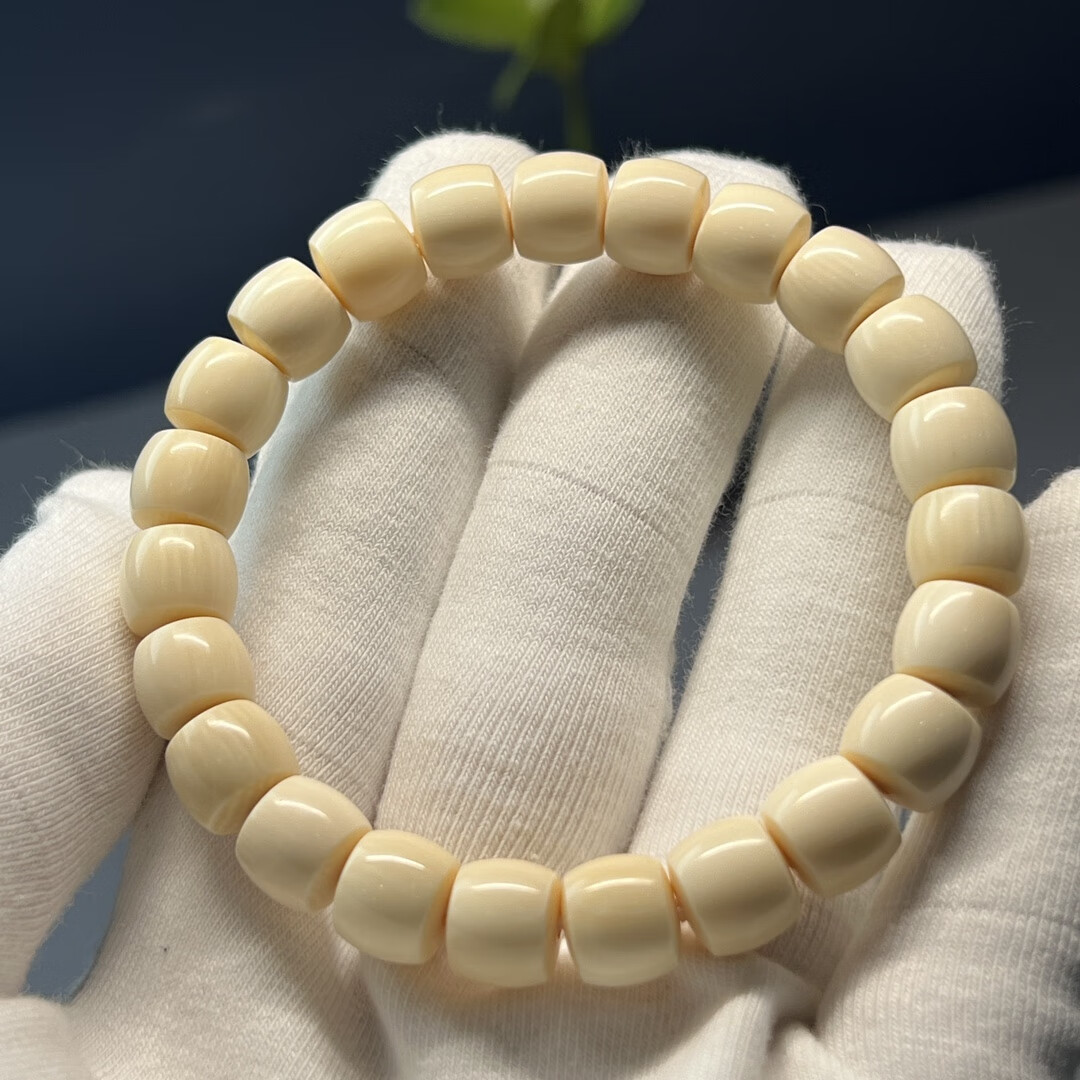 万城猛犸象牙手串稀世甄宝男女可戴轻奢礼品送老婆送男女友礼物 白色