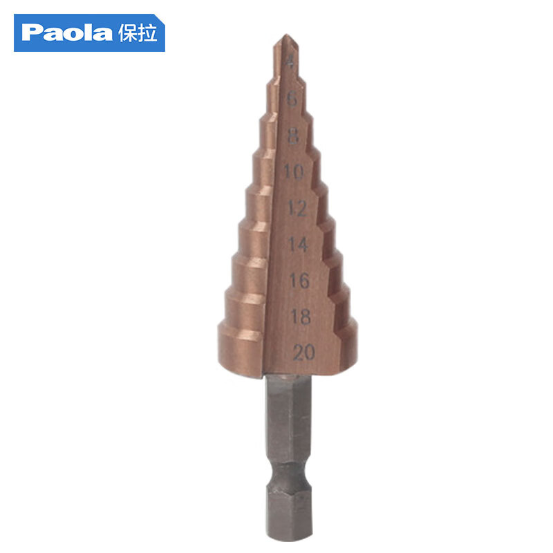 Paola保拉 宝塔钻4-20mm含钴阶梯钻锥形金属开孔器钻孔扩孔打孔器8915