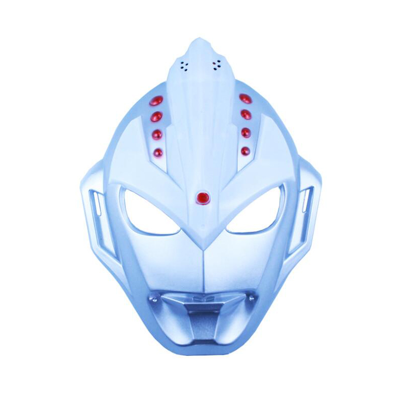 发声仿真全脸面具男孩玩具卡通发光脸谱面具cos装扮道具 奥特曼面具