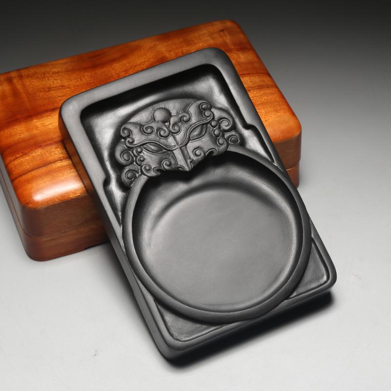 藏慧阁  实用收藏礼品砚台成人墨碟书画作品用石头摆件6英寸歙砚老坑