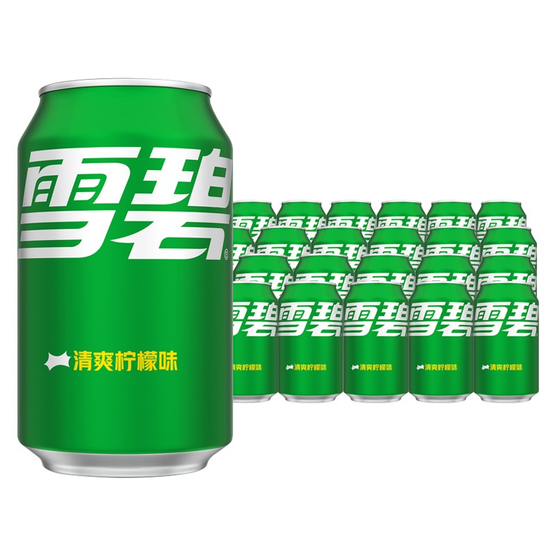 可口可乐可口可乐 雪碧清爽柠檬味汽水330ml*24听