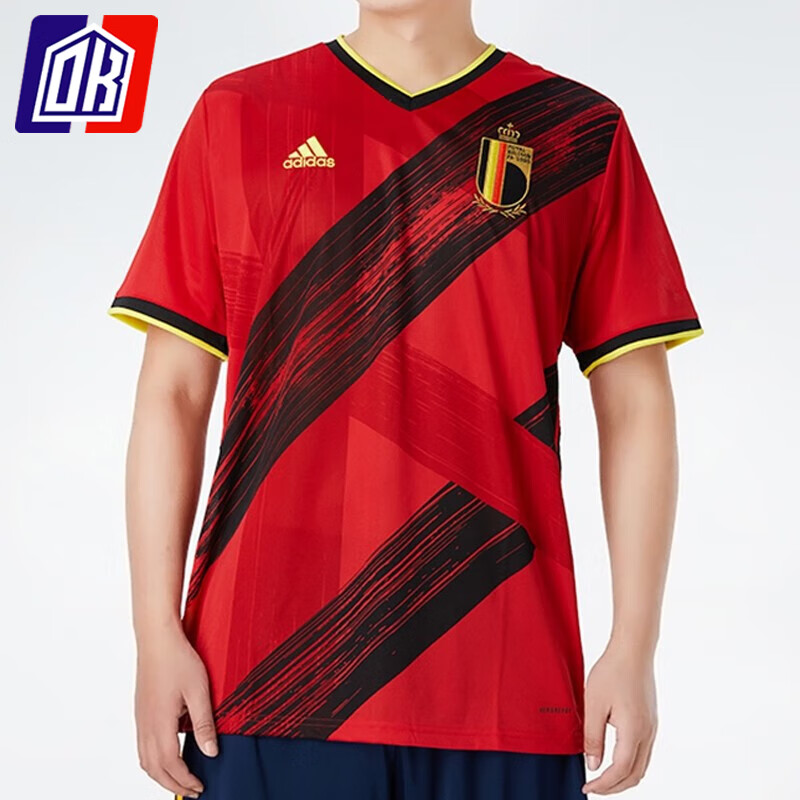 阿迪达斯男装欧洲杯比利时国家队主场球迷版短袖t恤球衣ej8546 ej8546
