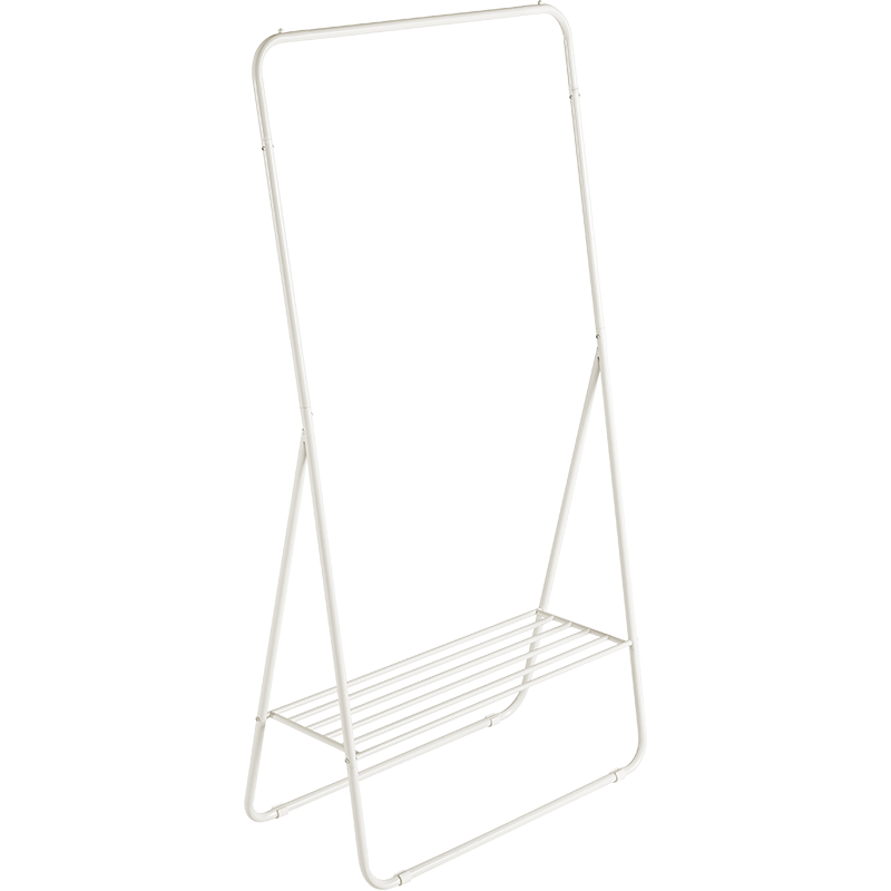 林氏木业北欧简约现代置物衣帽架家用落地卧室挂衣架衣服架LS262【白色】LS262G2-B衣帽架