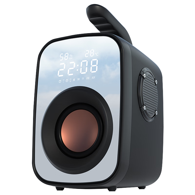 索爱 无线蓝牙音箱音响低音炮便携式广场舞户外收音收款扩音器 黑色