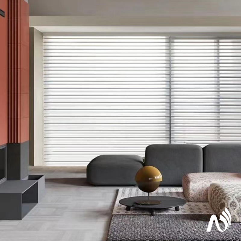 Nebres Home【可定制】香格里拉韩式简约百叶窗帘静音拉绳操作遮光半遮光面料 手动半遮光浅棕色 1.0x1.0