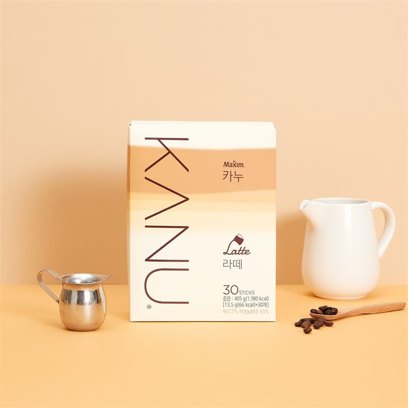 卡奴韩国孔kanu无砂糖含脱脂奶粉拿铁速溶咖啡盒装原味拿铁30枚 原味