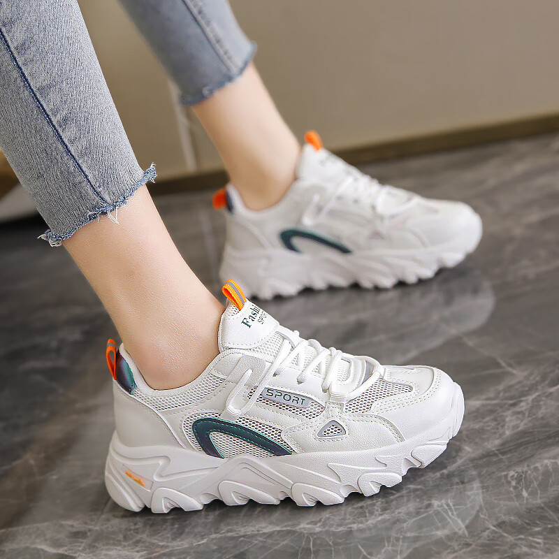 didgeridoo女鞋2023新款夏季透气网面运动鞋女轻便软底老爹鞋休闲小白