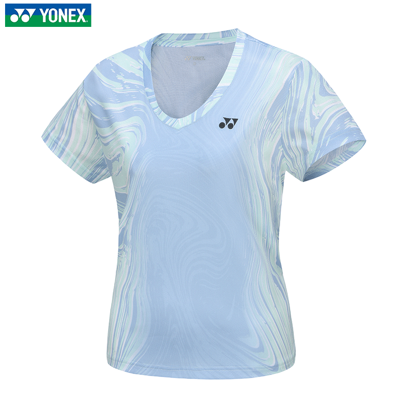 YONEX2024新款尤尼克斯短袖女速干羽毛球服运动上衣网球服215174 215174 蓝灰色 L