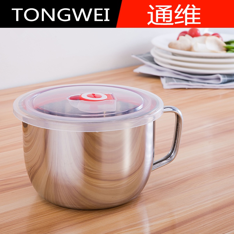 煜化304大铁碗小铁碗316单层 带盖学生泡面碗带盖汤面碗食堂打饭铁碗