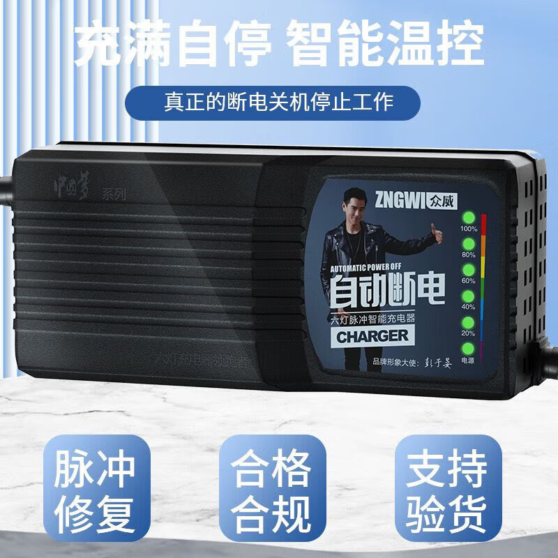 森林荣耀自动断电电动车电瓶车大功率充电器48v60v72v20ah两轮三 48v