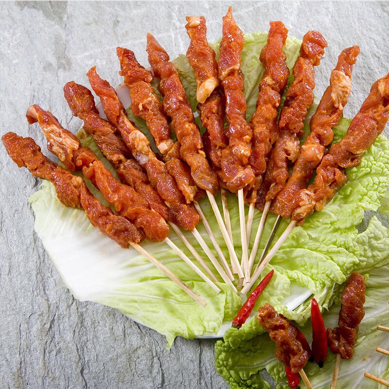 艾克拜尔牛羊肉串 调理15g/100串 羊肉串烧烤食材空气炸锅烤肉 牛肉串100串15g*100