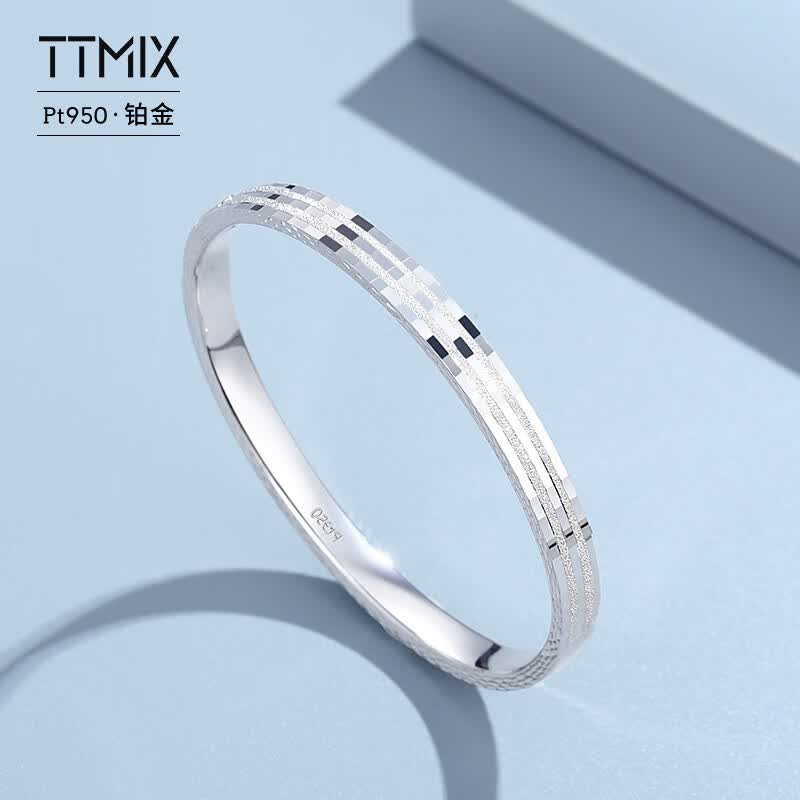 TTMIX铂金手镯女pt950白金镯子半实心铂金闭口女镯 约14.16克 56mm宽3.8mm怎么样,好用不?