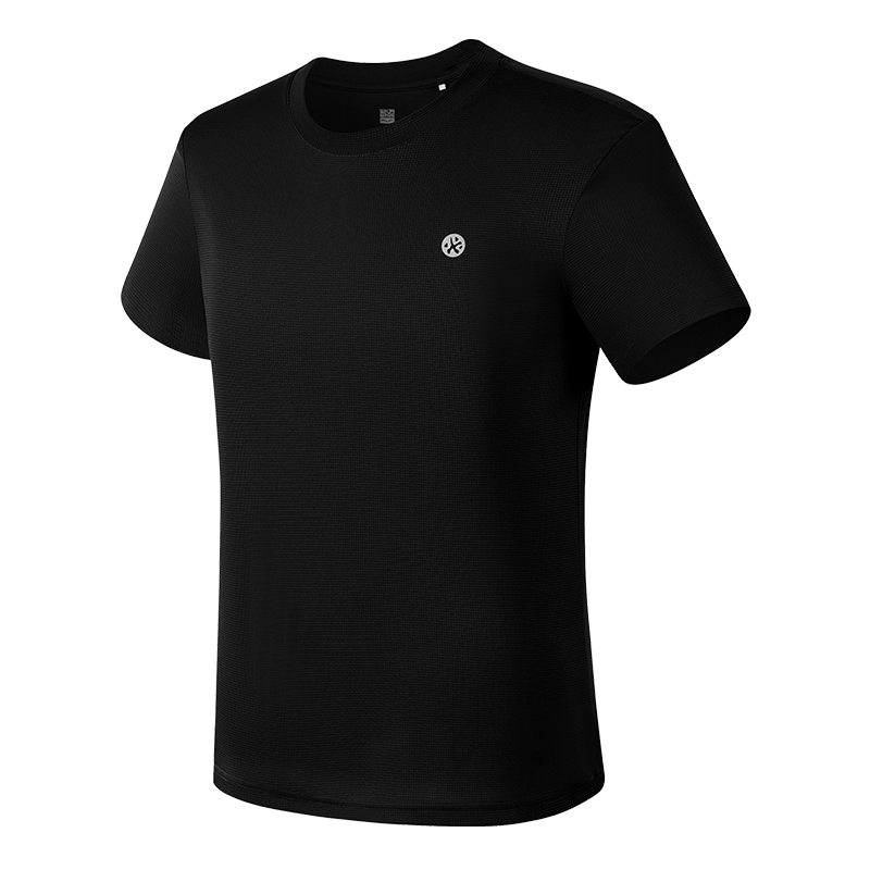 必迈（bmai）跑步速干短袖T恤女款冰感吸湿马拉松专业修身透气训练半袖 经典黑-男款 S