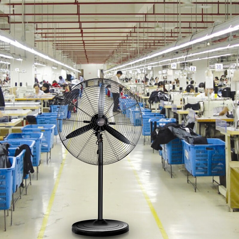 长城 工业风扇大风力电风扇强力落地式大风量牛角扇大功率商用吹除甲醛工厂车间工地立式摇头落地风扇 工业落地扇75CM网罩FL-75P