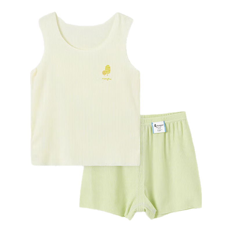 童泰（TONGTAI）嬰兒套裝夏季衣服兒童家居內(nèi)衣背心短褲TS41J328-DS綠色90cm