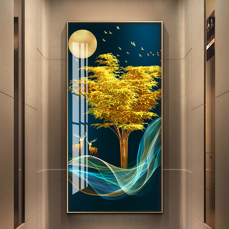 金鹿凝月a款-玄关177 宽40cm*高80cm__华贵金_铝合金属拉丝边框