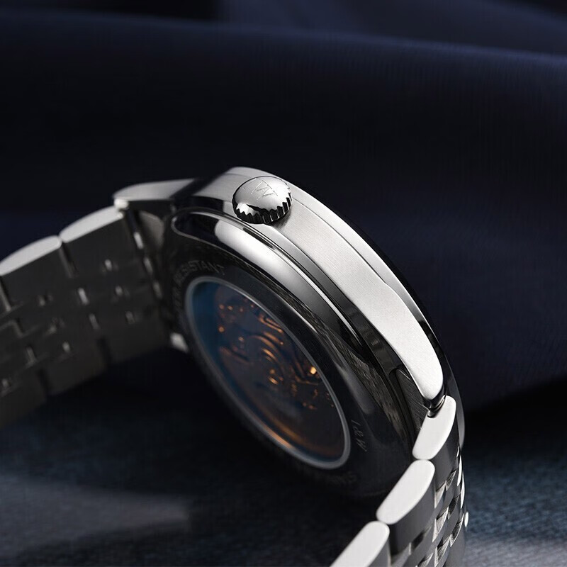 爱沃驰瑞士品牌十大名表手表男士全自动机械表防水夜光双日历男式腕表 本灰钢带【进口机芯】免费刻字