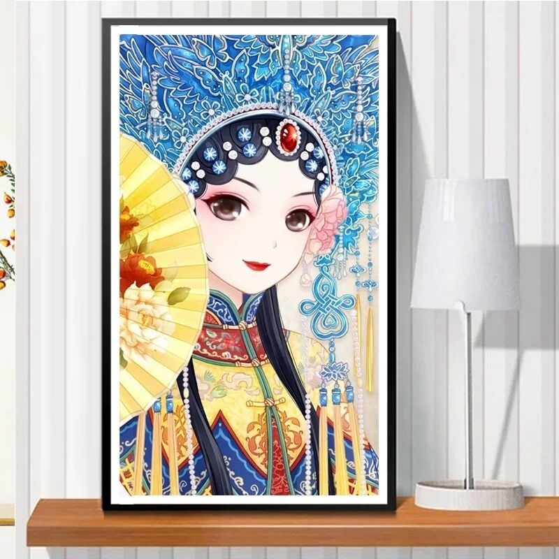 kecss京剧人物花旦十字绣2024新款古风美女客厅卧室线绣手工自己绣