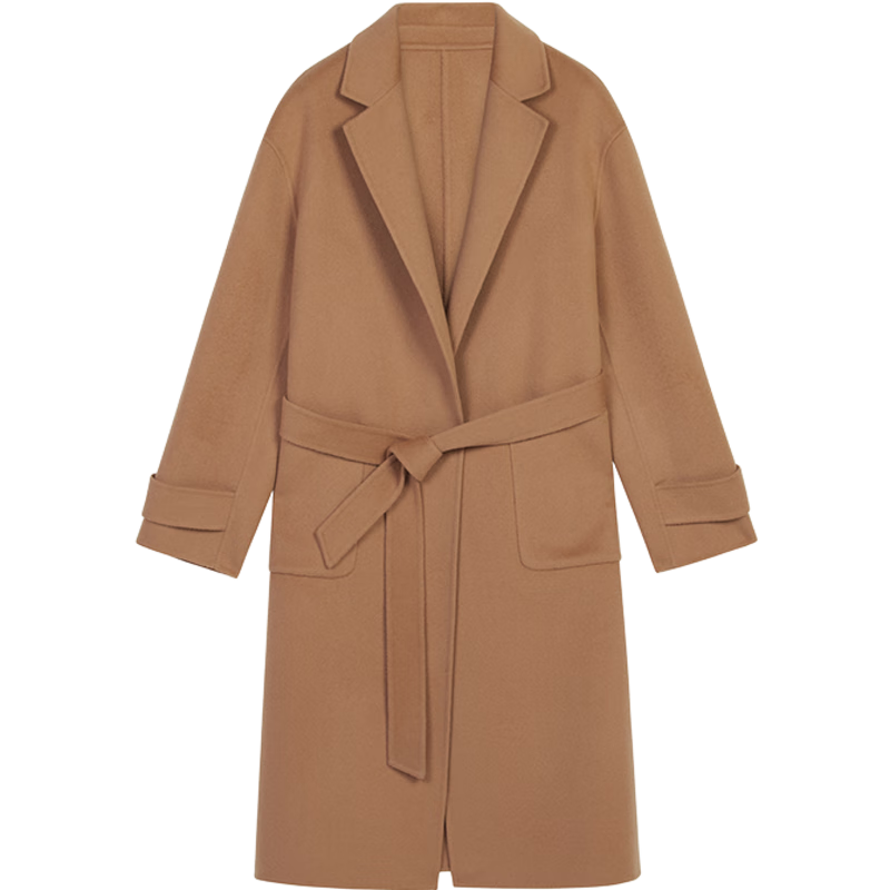 BLUE ERDOS毛呢大衣女早秋驼色落肩显瘦中长款保暖厚外套 驼 155/76A/XS2134元