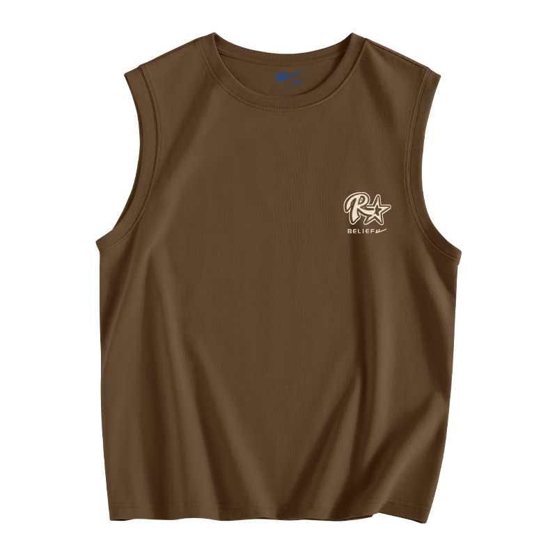 百亿补贴:回力(Warrior)美式休闲无袖背心男夏季纯棉宽松大码运动健身圆领上衣咖色坎肩潮 咖(HL棕R星) XL XL29.9元