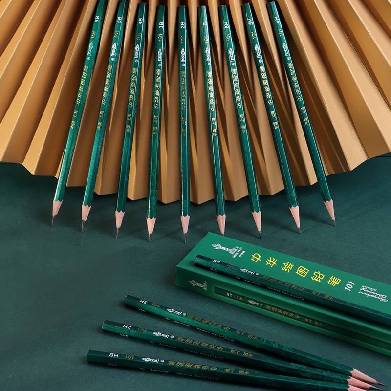 中华 101 2B 素描绘图铅笔六角学生铅笔考试铅笔 12支/盒