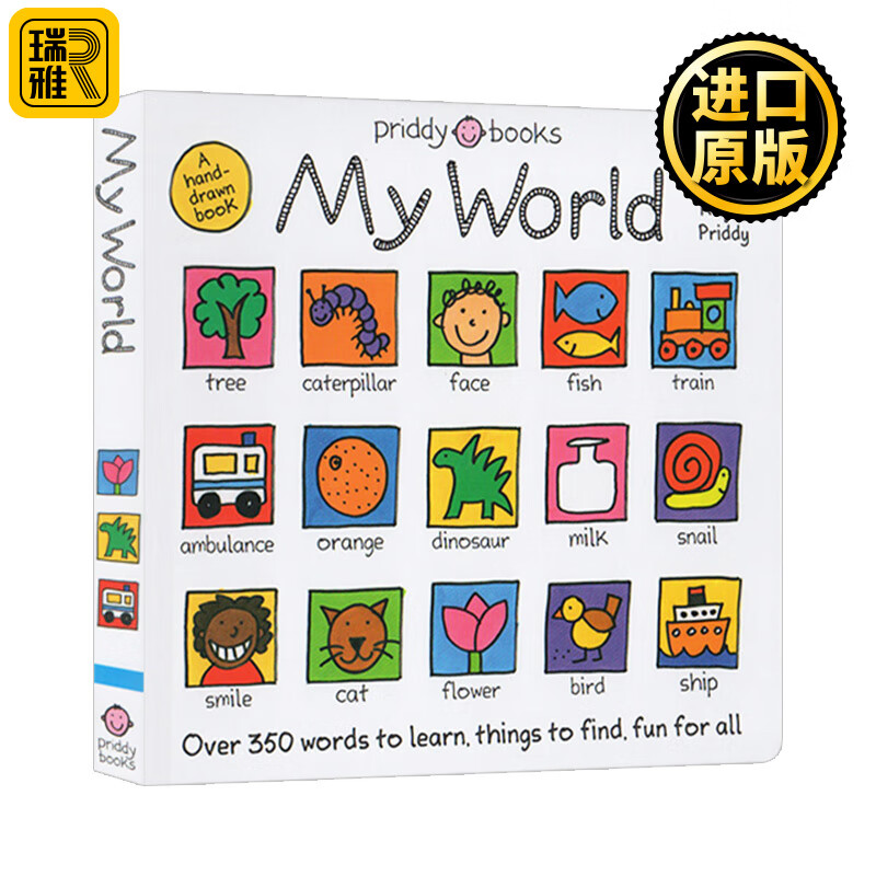 英文原版 我的单词小天地 my world 纸板书 350幅手绘图 350个单词