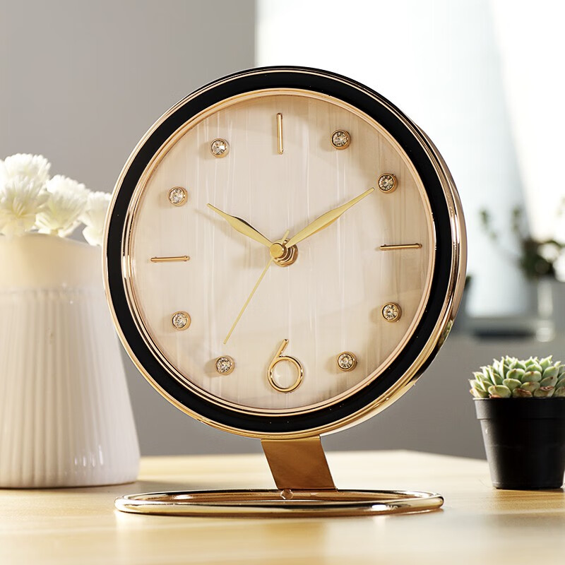 hense)时尚简约座钟客厅卧室小台钟个性桌钟创意时钟家用石英钟表hd57