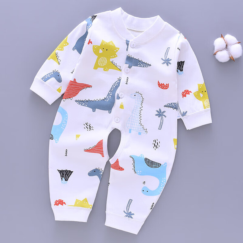 创京懿选宝宝开裆裤连体衣0-2岁新生婴儿连体衣春秋薄款棉宝宝外穿爬