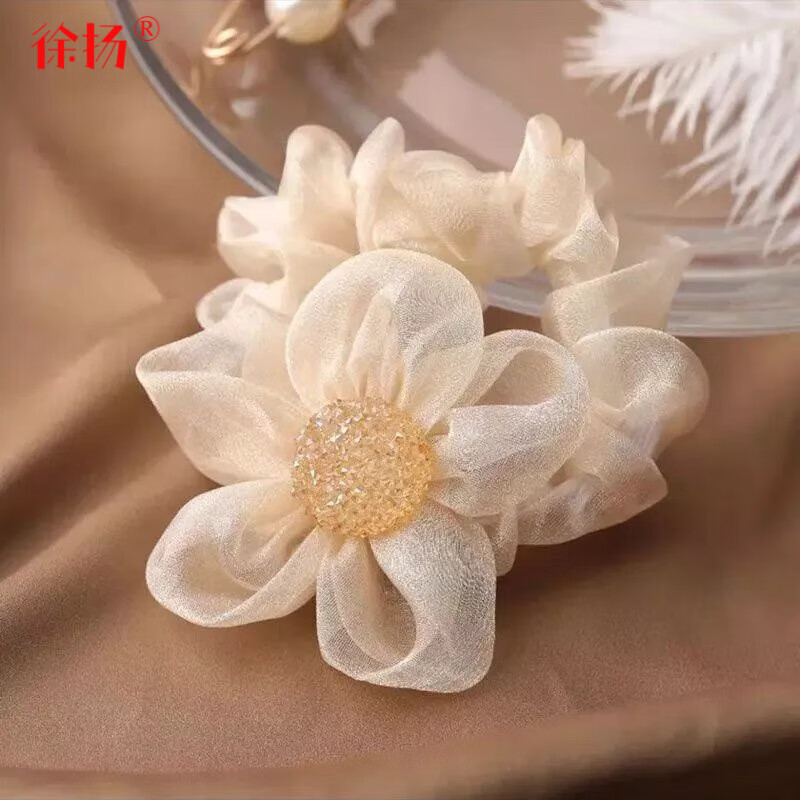 徐扬温柔风浪漫法式花朵发绳 公主落难发圈2021网红ins气质皮筋女