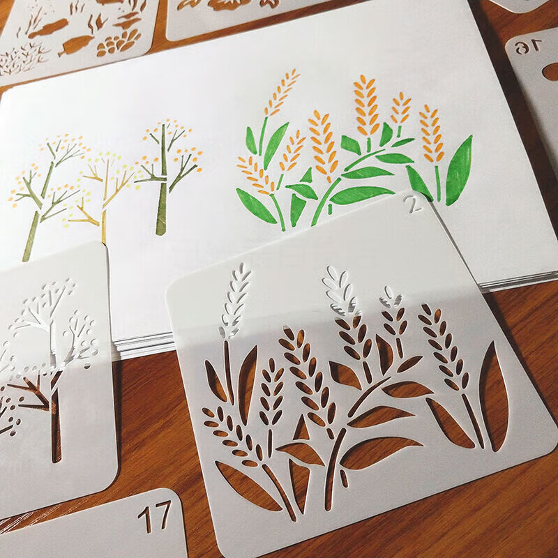 儿童画画镂空模板学生手抄报绘画diy花边工具几何图形 140号共40张